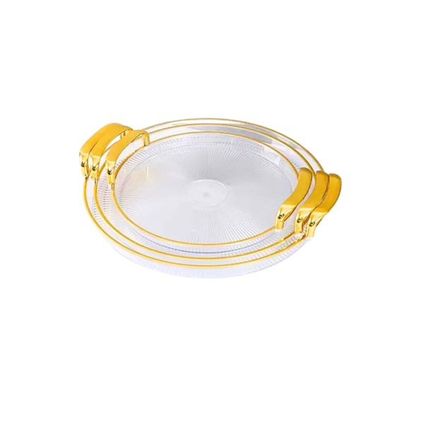 03 PCS ELEGANT ROUND ACLYRIC TRAY SET