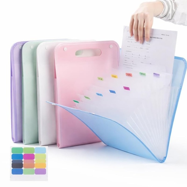 TRANSPARENT A4 13 POCKET DOCUMENT ORGANIZER