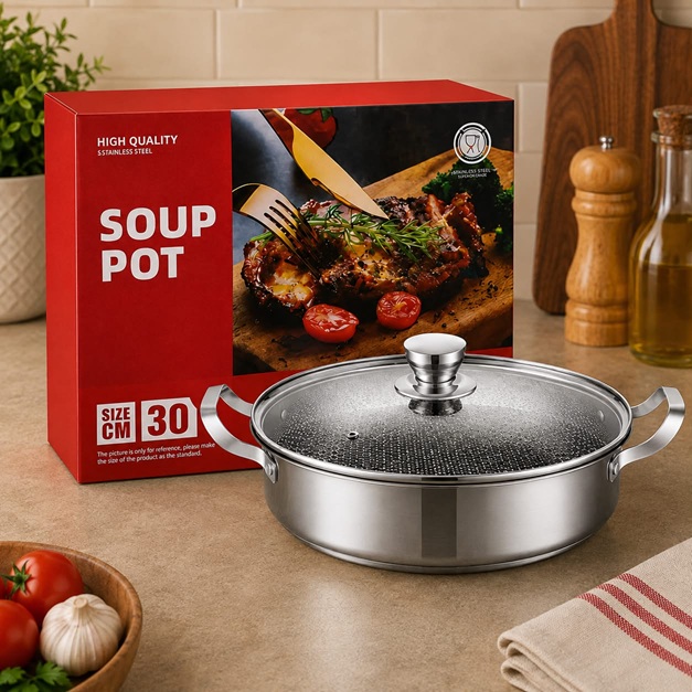 HIGH QUALITY STAINLESS STEEL SOUP POT 30CM