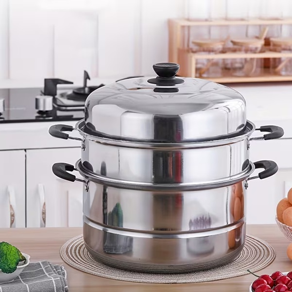 100% HIGH QUALITY STAINLESS STEEL MULTIFUNCTIONAL STEAMER 36CM