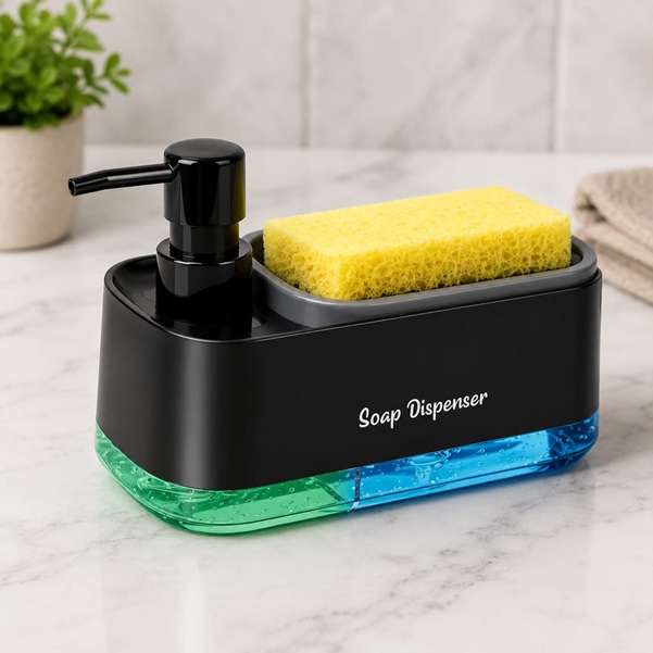 2 IN 1 MULTIFUNCTIONAL SPONGE HOLDER & LIQUID DISPENSER