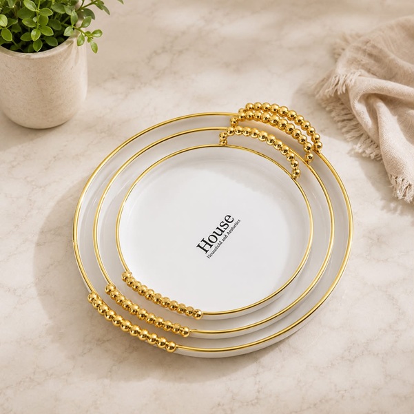 03 PCS  EXQUISTE ROUND FRUIT PLATE SET