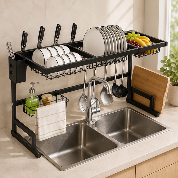 DISH DRYING RACK OVER THE SINK